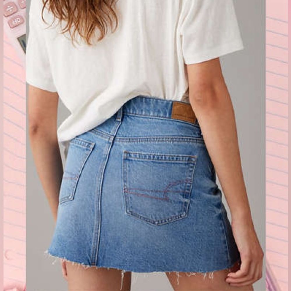 American Eagle Button Fly Raw Hem Skirt
